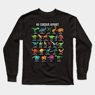 Dinosaurs Alphabet A-Z ABC Dino Identification Long Sleeve T-Shirt